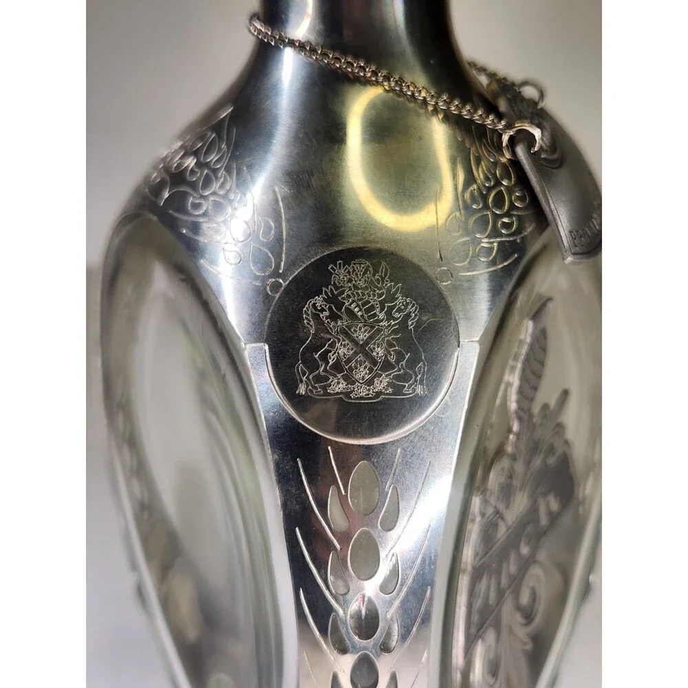 Haig Royal Holland Pewter Overlay Glass Pinch Empty Whisky Bottle Decanter